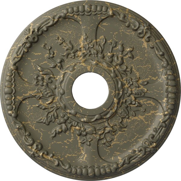 Ekena Millwork Antioch Ceiling Medallion (Canopies up to 3 1/2"), 18"OD x 3 1/2"ID x 1 3/8"P, Witch Hazel Crackle CM18SEWHC - main
